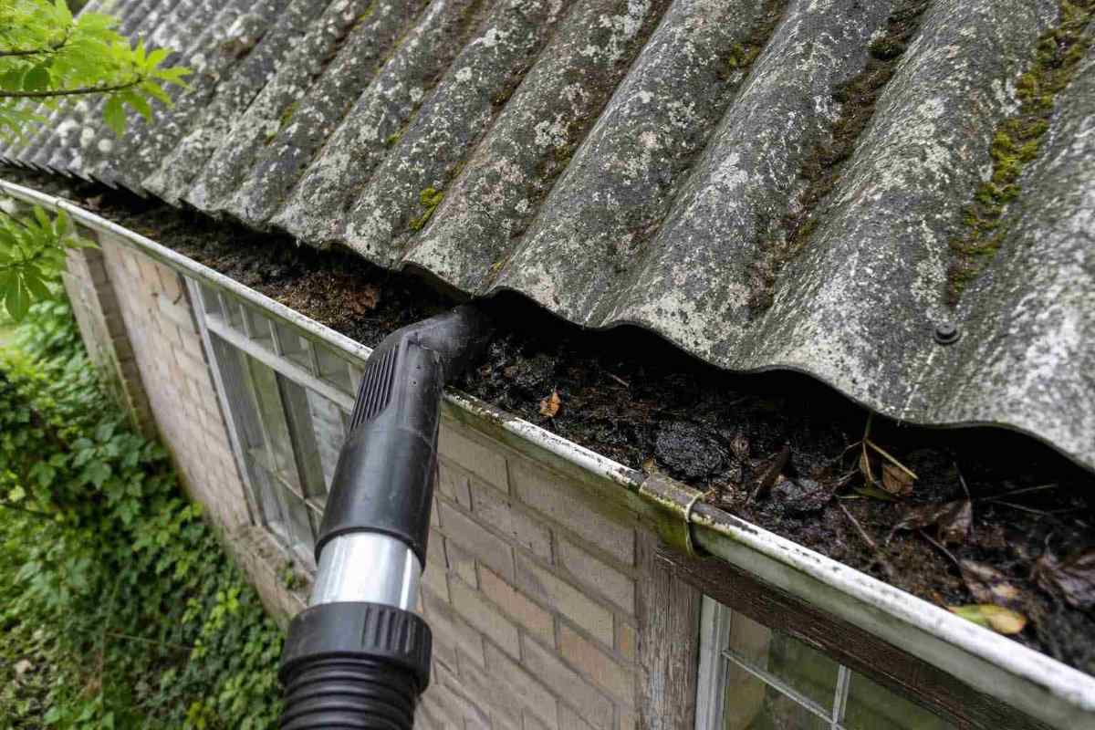 gutter vac in use on old roofline gutter vac in use on old roofline